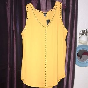 Canary yellow studded shirt